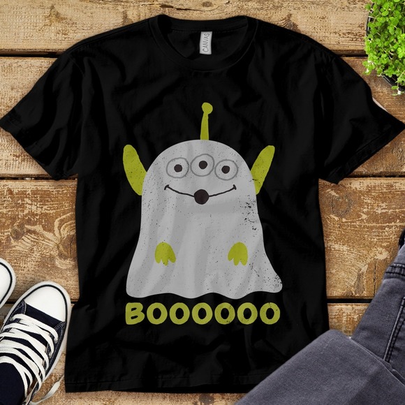 Disney Toy Story Alien BOOO Ghost Halloween T-Shirt Unisex Tee Adult T-shirt - Picture 1 of 2
